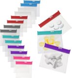 Reusable Pill Pouches with Slide Lock,14 Piece Zippered Pill Bags for Travel Organizer Medicine Qtips and Small Items Translucent Portable Set in 7 Colors - Image 2