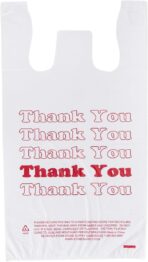 SSWBasics White Thank You Bags Case of 1000-11 ½” x 6" x 21" - Thickness .48mil HDPE- Standard Supermarket Size, Perfect for Grocery, Retail, Convenience Stores, Take-Out and Home Use - Image 2