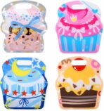 SUNCOLOR Party Favor Bags, 28 Pack Plastic Gift Bags with Self-Sealing Closure, 7.9x7.1x2.8 Inches, 4 Cupcake Designs, Single-Sided Transparent for Kids Birthday Goodie Bags - Image 2