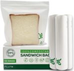Sandwich Bags 200ct 7" x 7" – Durable, Leakproof, Freezer-Safe, Food Storage Bags – Eco-Friendly Plant-Based Reusable Alternative for Snacks and Meal Prep | Air Tight, Freezer Safe, BPA Free, NON GMO - Image 2
