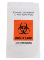 Saris and Things 6" x 9" Biohazard Bag for Specimen Collection Clear Plastic Zip Lock Bag 6x9 with Extra Pouch/Pocket for Documentation - Pack of 100 - Image 2