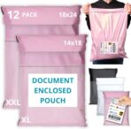 Shipping Bags (12 Pack) with Label Pouch - 14x18 & 18x24 - Poly Mailers for Clothes, Self-Seal Plastic Mailing Envelopes - Tear & Water-Resistant Packaging Bags for Clothing, Not Padded - Image 2