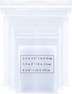 Small Plastic Bags for Jewelry 300pcs 3 Assorted Sizes Clear Zipper Baggies Jewelry Storage Bags 2 Mil for Beads Board Games Pill Travel 2.4 x 3.5/3.5 x 5/4 x 6 Inch (8 Sizes to Choose from)​ - Image 2