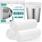 Small Trash Bags 4 Gallon - 105 Count 4 Gallon Trash Bag, Unscented Small Garbage Bags Bathroom Trash Bags, White 4 Gal Small Trash Can Liners - Image 2
