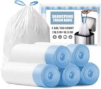 Small Trash Bags 4 Gallon - 150 Count Drawstring 4 Gallon Trash Bag, Tear-Free 4 Gal Small Garbage Bags for Office Bedroom Bathroom Trash Bags, Unscented White 4 Gal Trash Can Liners - Image 2