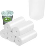 Small Trash Bags, Inwaysin Small Garbage Bags 4-6 Gallon Biodegradable Can Liners Thicken, Size Expanded, White 200 Counts - Image 2