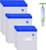 Sous Vide Bags 22 Pack Reusable Vacuum Food Storage Bags Kit, with 3 Sizes Vacuum Food Bags,1 Hand Pump, 4 Sealing Clips for Food Storage and Sous Vide Cooking - Image 2