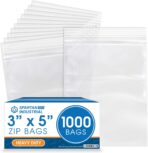 Spartan Industrial - 3” X 5” (1000 Count) 4 Mil Thick Clear Reclosable Zip Plastic Poly Bags with Resealable Lock Seal Zipper - Heavy Duty and Durable - Image 2