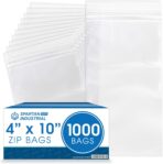 Spartan Industrial - 4” X 10” (1000 Count) 2 Mil Clear Reclosable Zip Plastic Poly Bags with Resealable Lock Seal Zipper - Image 2