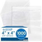 Spartan Industrial - 4” X 4” (1000 Count) 2 Mil Clear Reclosable Zip Plastic Poly Bags with Resealable Lock Seal Zipper - Image 2