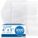 Spartan Industrial - 4” X 5” (1000 Count) 2 Mil Clear Reclosable Zip Plastic Poly Bags with Resealable Lock Seal Zipper - Image 2