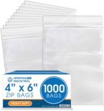 Spartan Industrial - 4” X 6” (1000 Count) 4 Mil Thick Clear Reclosable Zip Plastic Poly Bags with Resealable Lock Seal Zipper - Heavy Duty and Durable - Image 2
