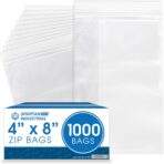 Spartan Industrial - 4” X 8” (1000 Count) 2 Mil Clear Reclosable Zip Plastic Poly Bags with Resealable Lock Seal Zipper - Image 2