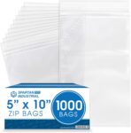 Spartan Industrial - 5” X 10” (1000 Count) 2 Mil Clear Reclosable Zip Plastic Poly Bags with Resealable Lock Seal Zipper - Image 2