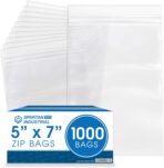 Spartan Industrial - 5” X 7” (1000 Count) 2 Mil Clear Reclosable Zip Plastic Poly Bags with Resealable Lock Seal Zipper - Image 2
