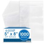Spartan Industrial - 5” X 8” (1000 Count) 2 Mil Clear Reclosable Zip Plastic Poly Bags with Resealable Lock Seal Zipper - Image 2