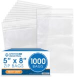 Spartan Industrial - 5" X 8" Clear Zip Bags (1000 Count) Heavy Duty 4 Mil Plastic Bags With Resealable Zipper to Bag Bolts, Seeds, and Small Parts - Image 2