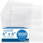 Spartan Industrial - 6” X 6” (1000 Count) 2 Mil Clear Reclosable Zip Plastic Poly Bags with Resealable Lock Seal Zipper - Image 2