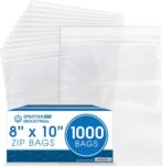 Spartan Industrial - 8” X 10” (1000 Count) Quart Clear Reclosable Zip Plastic Poly Bags with Resealable Lock Seal Zipper - 2 Mil - Image 2