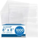 Spartan Industrial - 8” X 8” (1000 Count) 2 Mil Clear Reclosable Zip Plastic Poly Bags with Resealable Lock Seal Zipper - Image 2