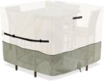 Square Patio Furniture Cover for 5-Piece Bar Height Patio Dining Set Covers,100% Waterproof Outdoor 66 Inch Square High Wicker Bar Table and Chairs Cover, Beige - Image 2