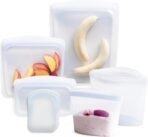 Stasher Silicone Reusable Storage Bags, 6-Pack, Reusable Freezer Bags, Microwave, Dishwasher, Oven Safe, Sous Vide, Premium Lunch Containers, Eco Friendly, Food Storage Silicone Bags, Clear - Image 2