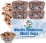 Surfin' Spores 4-Pack Mushroom Grain Bags | 1lb Sterile Grain Spawn Bags for Growing w/Self-Healing Injection Port | Milo Grain Infused w/Oyster Shell and Gypsum (4-Pack) - Image 2
