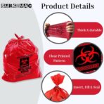 SurgiMac 10-15 Gallon Red Infectious Waste Bag - Heavy Duty 24x32 Inch - Biohazard Disposal Bag for Medical, Laboratory, and Industrial Use | Case of 500 - Image 2