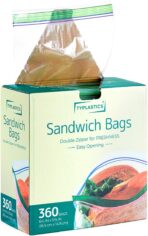 TYPLASTICS Sandwich and Snack Bags, Storage Bags for Food On the Go, Double Zipper for Freshness, Easy Open Design, Reclosable, 360 Count - Image 2