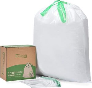 TYPLASTICS Tall Kitchen Drawstring Trash Bags, 13 Gallon, 110 Count - Image 2