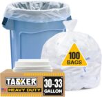 Tasker 30-33 Gallon Trash Bags Heavy Duty (Value 100/Bags w/Ties) Clear Large Plastic Recycling Garbage Bags. 30 Gal, 32 Gallon Clear Large Trash Bags - Image 2