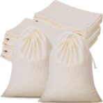 Tatuo 50 Pieces Muslin Bags Cotton Drawstring Bags Sachet Bag for Home Supplies (8 x 10 Inches) - Image 2