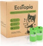 Tear-Free Biodegradable Dog Poop Bags, 240 Compostable Pet Waste Bags Rolls, Plant-Based & Plastic-Free, Extra Thick Leakproof, Unscented, ASTM D6400 & EN 13432 Compliant,Light Green - Image 2