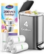 Teivio Small Trash Bags 4 Gallon 200 Counts Garbage Bags, Bathroom Trash Can Bin Liners, Small Plastic Bags for home office kitchen, fit 12-15 Liter, 3,3.5,4.5 Gal, Clear - Image 2