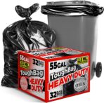 ToughBag 55 Gallon Trash Bags (32 Count) Heavy Duty Trash Bags, Black Garbage Bags, 2.5 Mil - Made in USA - Image 2