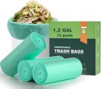Trash Bags Small 1.2 Gallon AYOTEE, Garbage Bags for Home Office Kitchen fit 5 Liter 5L,1 Gal,74 count, Mini Compostable Bathroom Wastebasket Can Liners(Green) - Image 2