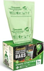 UNNI Compostable Trash Bags, 8 Gallon / 30 Liter, 50 Count, Extra Thick 0.85 mil Medium Kitchen Food Scrap Bin Liners, Certified by BPI, CMA & OK compost HOME, Meets the ASTM D6400 Standard - Image 2