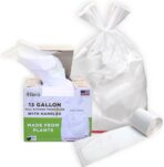 USDA Certified - Plant Based Kitchen Trash Bags with HANDLES, 13 Gallon Standard Size - 45 Bags - Image 2