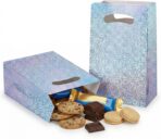 UnicoPak 16 Pack Premium Iridescent Party Favor Bags - 6x3x9 Glitter Goodie Bags for Birthday Party, Wedding - Sturdy Holographic Gift Bags with Auto-lock Bottom, Customizable for Treats & Cookies - Image 2