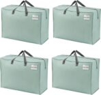 VENO 4 Pack Heavy Duty Moving Bags, Storage Bags, Packing Supplies, Top Zipper, Storage Totes for Camping, Clothes, Bedding, Comforters, Pillows (27 Gallon Light Green, 4 Pack) - Image 2