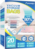 Vacuum Storage Bags with Hand Pump, Plastic Packaging Bags, 80% Space Saver Vacuum Seal Bags for Clothing, Travel Lugggage, Blankets, Comforters, 20 Combo - Image 2