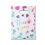 WAKAKO Thank You Bags for Business Small, 2.36Mil Plastic Shopping Retail Gift Bags for Party Clothes Boutique 50 Pack (25X35cm) - Image 2