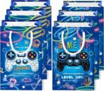 WERNNSAI Video Game Party Favor Bags - 16 PCS Blue Game Birthday Decorations Gift Bags Gaming Party Supplies Video Game Goodie Bags with Handle for Birthday Supplies - Image 2
