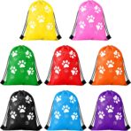 Weewooday 16 Pcs large Paw Print Drawstring Backpack Reusable Paw Bags Cute Puppy String Gift Bags for Party Travel Favors, 15.75 x 11.81 inch (Cute Style) - Image 2