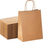 YEEHAW Brown Paper Bags with Handles Bulk 8"x4.5"x10.8" 100Pcs Gift Kraft Bags Medium Size, Brown Craft with Handles, Gifts Bag Bulk for Retail, Party, Shopping, Valentines - Image 2