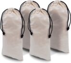 ZENPAC Cloth Shoe Bags for Travel, Beige Duster Flannel Pouch with Drawstring Closure, Washable Breathable Cotton Fabric for Luggage, 8x17, 4 Pack - Image 2