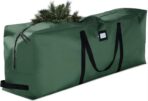 ZOBER 600D Oxford Fabric Large Christmas Tree Storage Bag - Fits 9 Ft Artificial Trees - Tear Proof Waterproof Christmas Tree Bag For Storage Box For Xmas - Strong, Durable Handles - Card Slot - Green - Image 2
