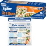 Ziploc Zip 'n Steam Food Storage Cartons for Meal Prep, Healthy Meals in Minutes, Microwave Safe, 10 Count - Image 2