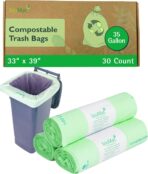 bioMat 35 Gallon Compostable Trash Bags, 30 Count, Biodegradable Kitchen Food Scrap Waste Bags, BPI ASTM D6400 and CMA Certified, Tall Kitchen Compost bags for Food Waste - Image 2