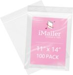iMailer - 100 Pcs- 11" x 14" Reclosable Plastic Zip Poly Bags- Clear Zip Bag for Prints, Photos, Documents, Clothing, T-Shirt - Image 2